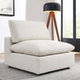 thumbnail image 1 of Commix Down Filled Overstuffed Boucle Fabric Armless Chair in Ivory, 1 of 9