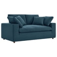 thumbnail image 1 of Modway Commix Upholstered Modern Fabric & Wood Loveseat in Azure, 1 of 3