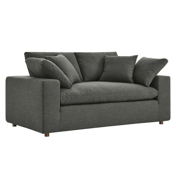 Modway Commix Upholstered Modern Fabric & Wood Loveseat in Gray