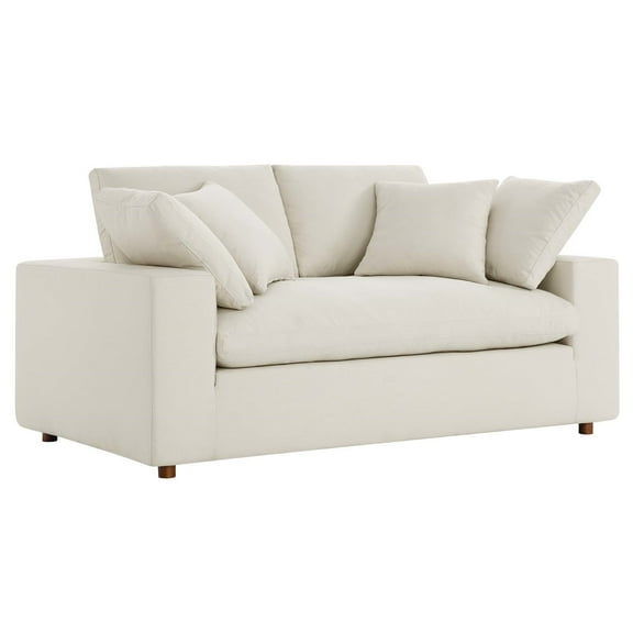 Modway Commix Down Filled Overstuffed Loveseat in Light Beige