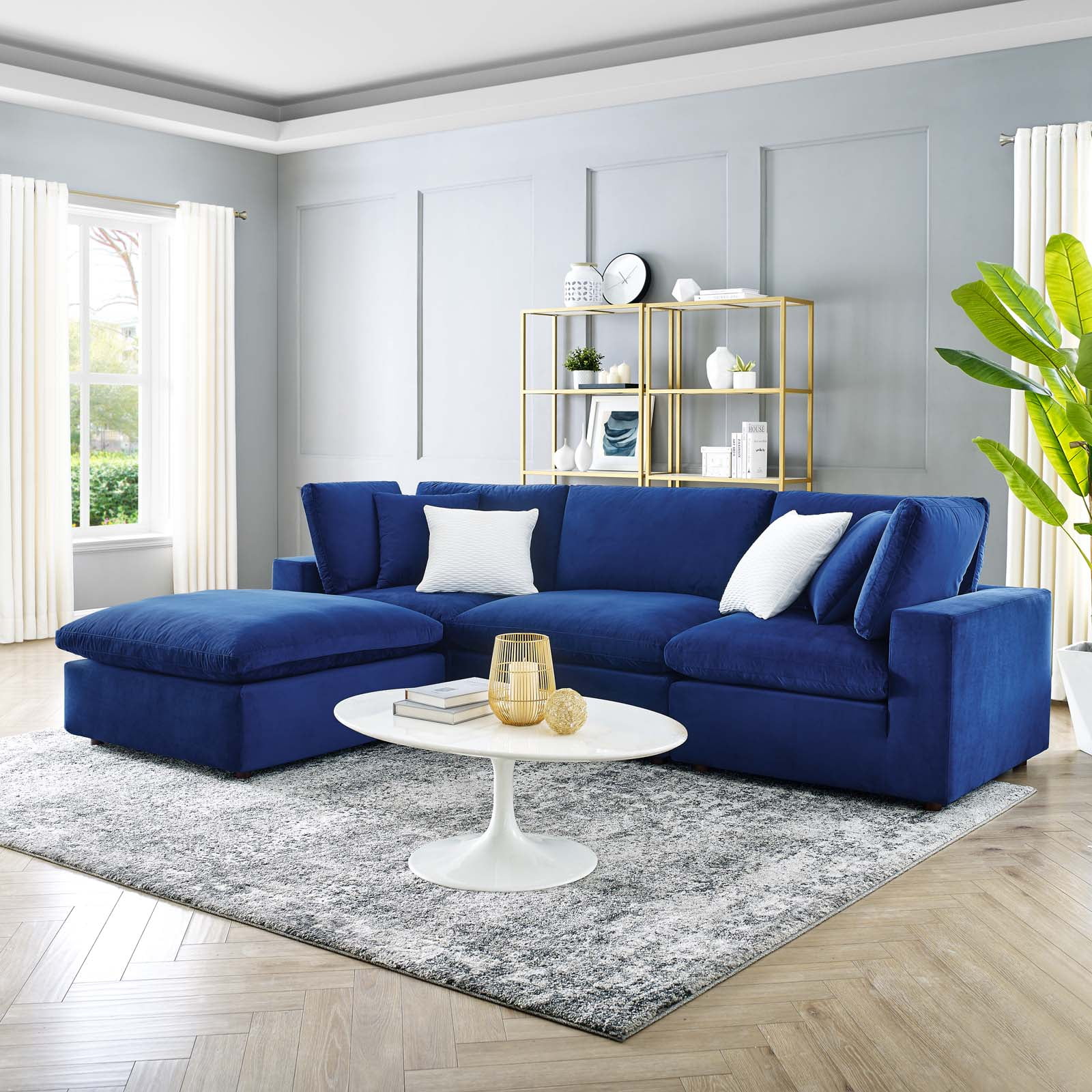 (MUST GO TODAY) Navy Blue Sectional Couch From Rooms To Go