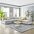 thumbnail image 1 of Modway Commix Down Filled Overstuffed Performance Velvet 5-Piece Sectional Sofa in Light Gray, 1 of 10