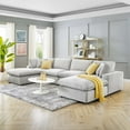 thumbnail image 1 of Modway Commix Down Filled Overstuffed Performance Velvet 6-Piece Sectional Sofa in Light Gray, 1 of 10
