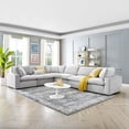 thumbnail image 1 of Modway Commix Down Filled Overstuffed Performance Velvet 6-Piece Sectional Sofa in Light Gray, 1 of 10