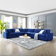 thumbnail image 1 of Modway Commix Down Filled Overstuffed Performance Velvet 6-Piece Sectional Sofa in Navy, 1 of 10