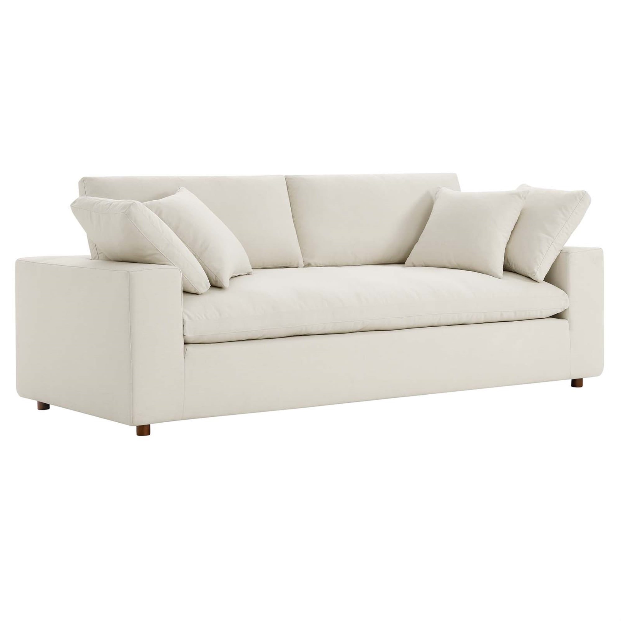 Light Beige Linen Lawson Sofa with Down Fill Cushions