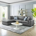 thumbnail image 1 of Modway Commix Down Filled Overstuffed Vegan Leather 4-Piece Sectional Sofa in Gray, 1 of 10