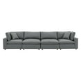 thumbnail image 1 of Modway Commix Down Filled Overstuffed Vegan Leather 4-Seater Sofa in Gray, 1 of 10