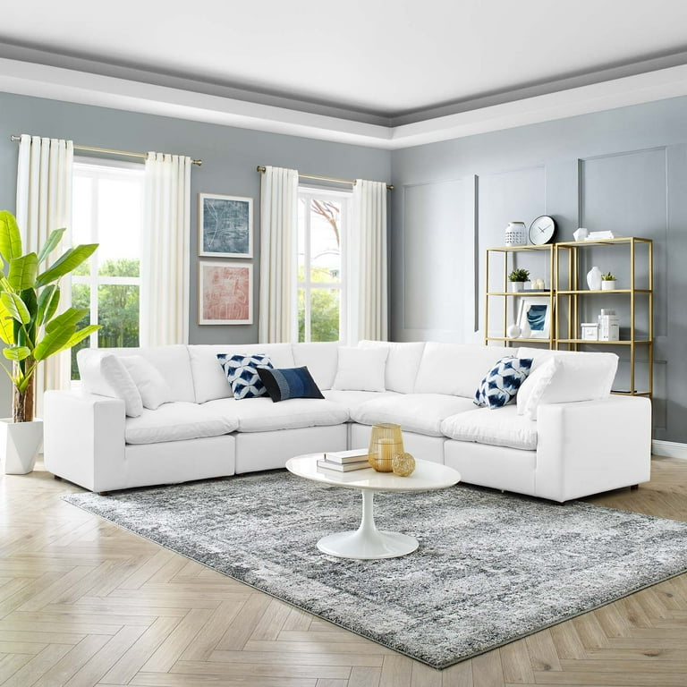 White sale overstuffed sectional