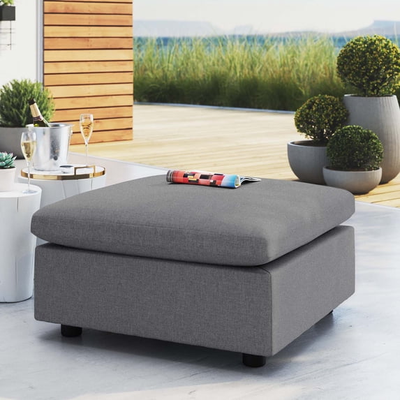 Modway Commix Sunbrella® Outdoor Patio Ottoman in Gray