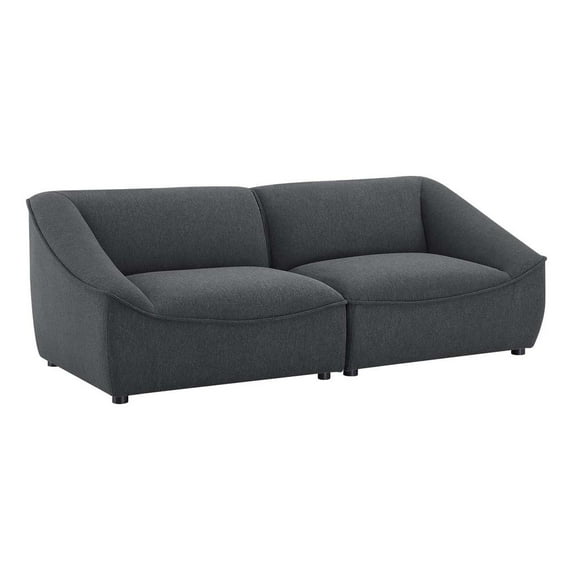 Modway Comprise 2-Piece Loveseat in Charcoal