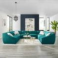 thumbnail image 1 of Modway Comprise Sectional Sofa, Teal Fabric, 1 of 3