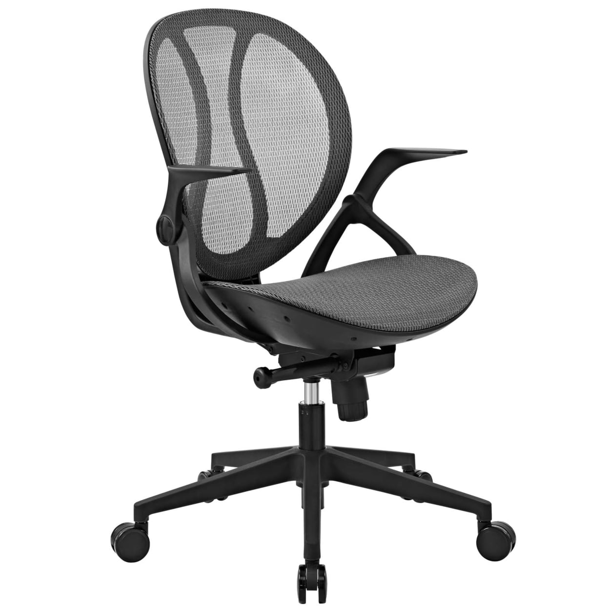 Gray Mesh Swivel Task Office Chair with Plastic Base