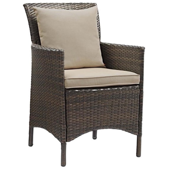 Modway Conduit Outdoor Patio Wicker Rattan Dining Armchair, Multiple Colors