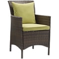 thumbnail image 1 of Modway Conduit 17" Rattan/Aluminum Patio Dining Armchair in Brown/Peridot Green, 1 of 4