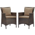 thumbnail image 1 of Modway Conduit 17" Rattan Patio Dining Armchair in Brown/Mocha (Set of 2), 1 of 3