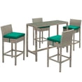 thumbnail image 1 of Modway Conduit 5 Piece Outdoor Patio Wicker Rattan Set in Light Gray Green, 1 of 7