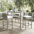 thumbnail image 1 of Modway Conduit 5 Piece Outdoor Patio Wicker Rattan Set in Light Gray White, 1 of 7