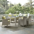 thumbnail image 1 of Modway Conduit 7 Piece Outdoor Patio Wicker Rattan Dining Set in Light Gray Peridot, 1 of 6