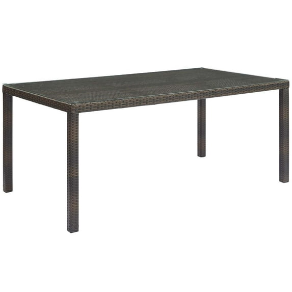 Modway Conduit 70" Outdoor Patio Wicker Rattan Dining Table, Multiple Colors