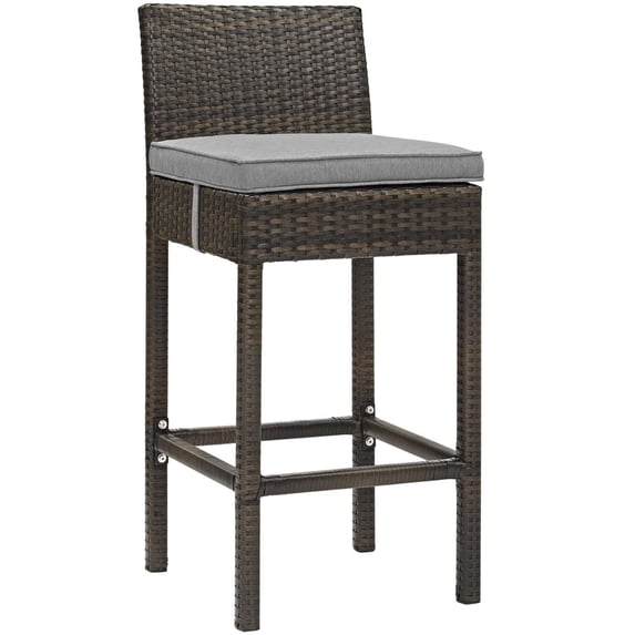 Modway Conduit Outdoor Patio Wicker Rattan Bar Stool, Multiple Colors