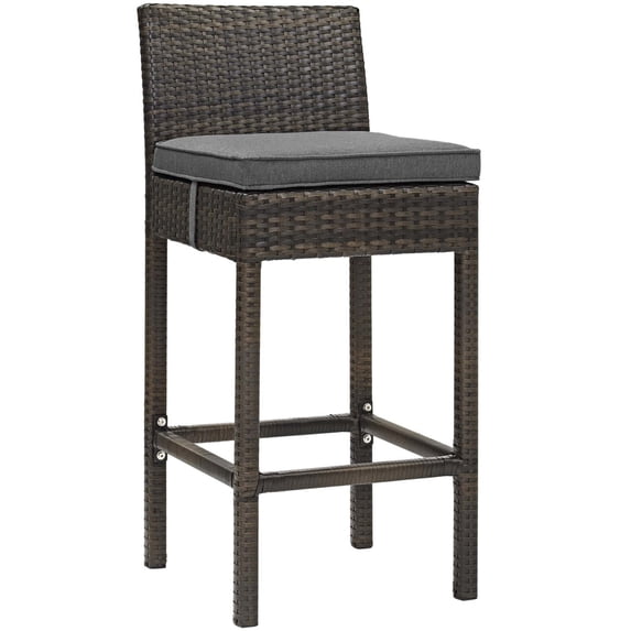 Modway Conduit Outdoor Patio Wicker Rattan Bar Stool, Multiple Colors