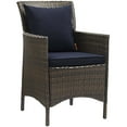 thumbnail image 1 of Modway Conduit Outdoor Patio Wicker Rattan Dining Armchair in Brown Navy, 1 of 3