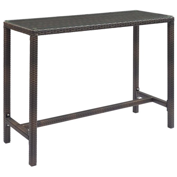 Modway Conduit Outdoor Patio Wicker Rattan Large Bar Table, Multiple Colors