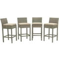 thumbnail image 1 of Modway Conduit Outdoor Wicker Rattan Bar Stool in Light Gray/Beige (Set of 4), 1 of 2