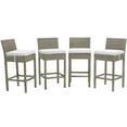 thumbnail image 1 of Modway Conduit Outdoor Wicker Rattan Bar Stool in Light Gray/White (Set of 4), 1 of 2