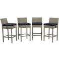 thumbnail image 1 of Modway Conduit Rattan Outdoor Bar Stool in Light Gray and Navy (Set of 4), 1 of 6