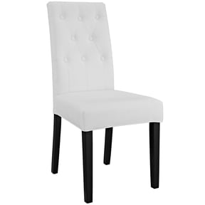 Modway Confer 19.5" Modern Faux Leather Dining Side Chair in White