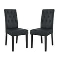 thumbnail image 1 of Modway Confer Dining Side Chair Vinyl Set of 2 in Black, 1 of 5