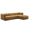 thumbnail image 1 of Conjure Channel Tufted Performance Velvet 4-Piece Sectional, 1 of 6