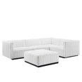 thumbnail image 1 of Modway Conjure 5-Piece Channel Tufted Fabric Sectional in Black/White, 1 of 5