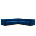 thumbnail image 1 of Modway Conjure 5-Piece Velvet and Stainless Steel Sectional - Gold/Navy, 1 of 5