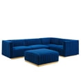 thumbnail image 1 of Conjure Channel Tufted Performance Velvet 5-Piece Sectional, 1 of 5