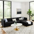 thumbnail image 1 of Modway Conjure Channel Tufted Performance Velvet 4-Piece Sectional in Gold Black, 1 of 10