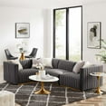 thumbnail image 1 of Modway Conjure Channel Tufted Performance Velvet 4-Piece Sectional in Gold Gray, 1 of 10