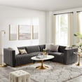 thumbnail image 1 of Modway Conjure Channel Tufted Performance Velvet 4-Piece Sectional in Gold Gray, 1 of 10