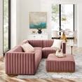 thumbnail image 1 of Modway Conjure Channel Tufted Performance Velvet 5-Piece Sectional in Gold Dusty Rose, 1 of 10
