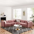 thumbnail image 1 of Modway Conjure Channel Tufted Performance Velvet 5-Piece Sectional in Gold Dusty Rose, 1 of 10