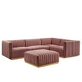 thumbnail image 1 of Conjure Channel Tufted Performance Velvet 5-Piece Sectional-EEI-5853-GLD-BLK, 1 of 5