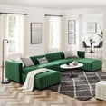 thumbnail image 1 of Modway Conjure Channel Tufted Performance Velvet 6-Piece Sectional in Black Emerald, 1 of 10