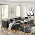 thumbnail image 1 of Modway Conjure Channel Tufted Performance Velvet 6-Piece Sectional in Gold Gray, 1 of 10
