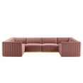 thumbnail image 1 of Conjure Channel Tufted Performance Velvet 6-Piece U-Shaped Sectional-EEI-5851-GLD-BLK, 1 of 6