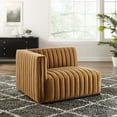 thumbnail image 1 of Modway Conjure Channel Tufted Performance Velvet Left-Arm Chair in Black Cognac, 1 of 6