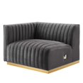 thumbnail image 1 of Modway Conjure Channel Tufted Performance Velvet Left-Arm Chair in Gold/Gray, 1 of 5