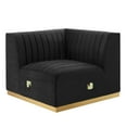 thumbnail image 1 of Modway Conjure Channel Tufted Performance Velvet Left Corner Chair in Gold/Black, 1 of 6