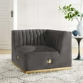 thumbnail image 1 of Modway Conjure Channel Tufted Performance Velvet Left Corner Chair in Gold/Gray, 1 of 6